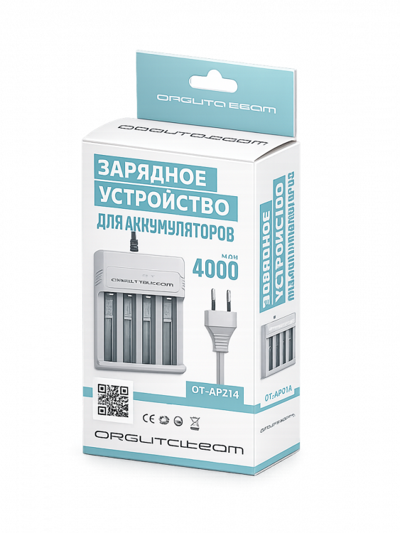 Зарядное устройство для аккумуляторов 18650 на 4 слота Орбита OT-APZ14